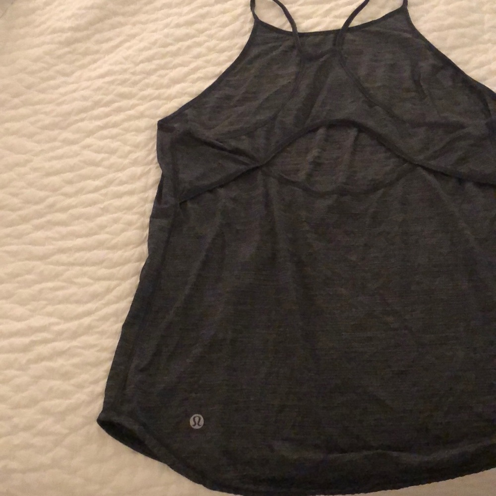 Black/grey lululemon light weight high neck tank